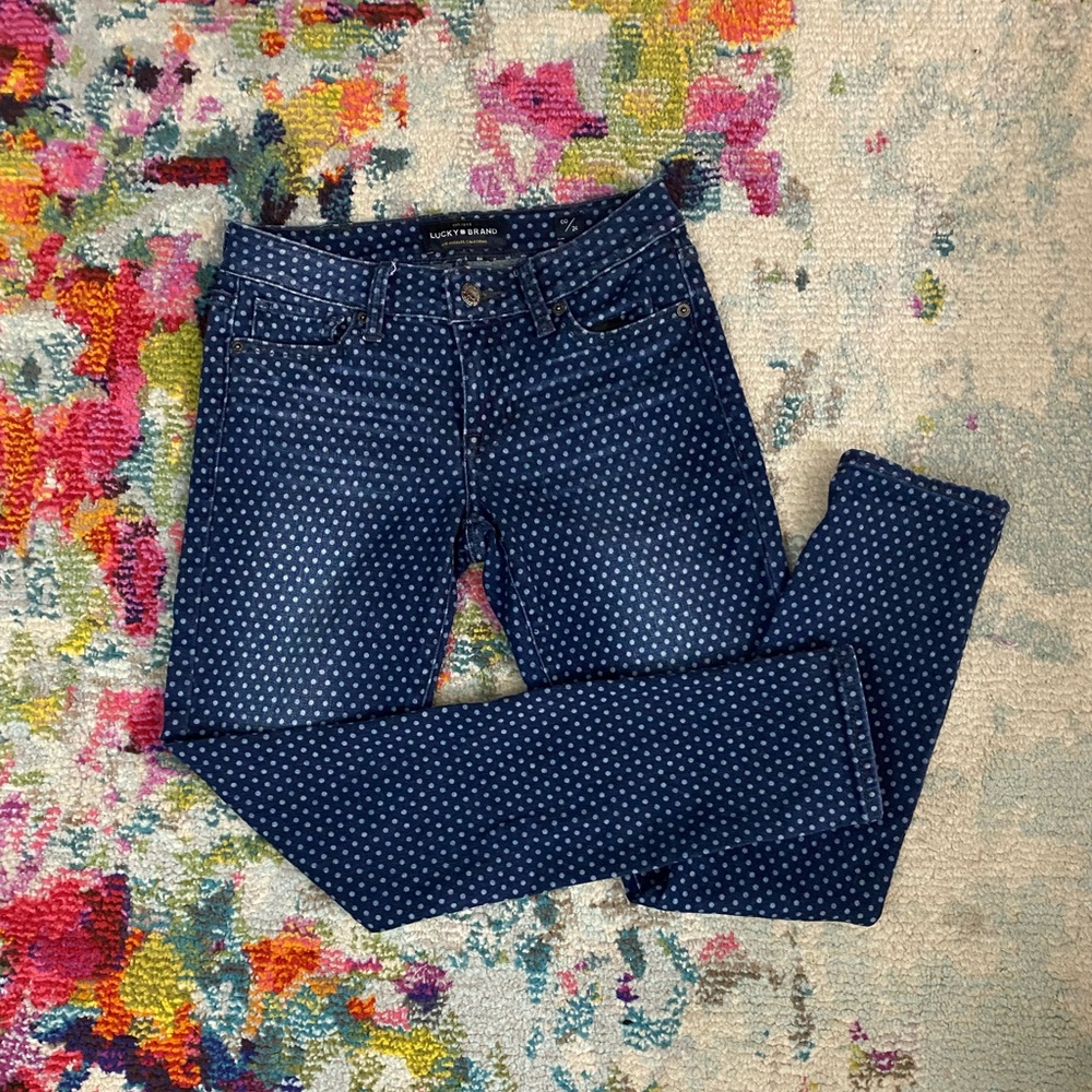 Lucky Brand Lolita polka dot skinny jeans size 24